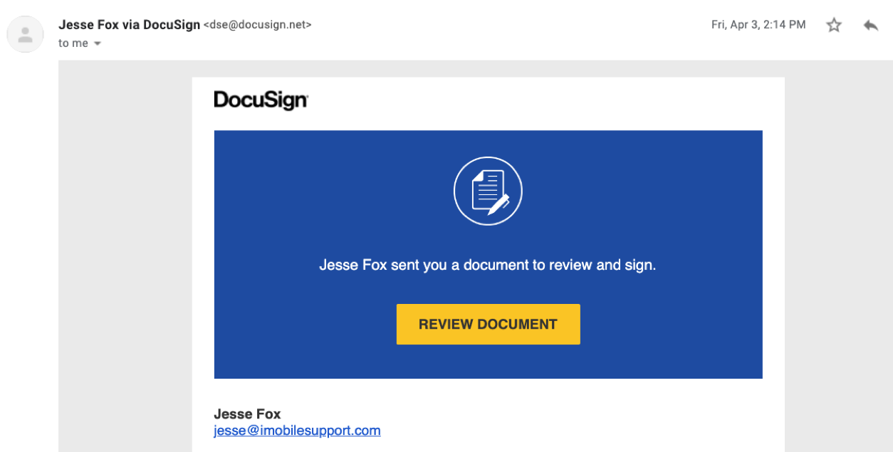 docusign changing document info scam